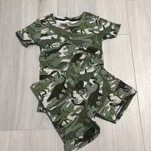 Boy Toddler Dinosaur Matching Pajama Set Shorts and Shirt Size 6T